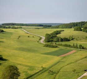 Vue aérienne de terres