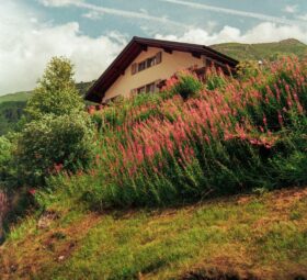 Terrain d'une habitation en pente